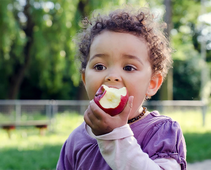 Child eating an apple